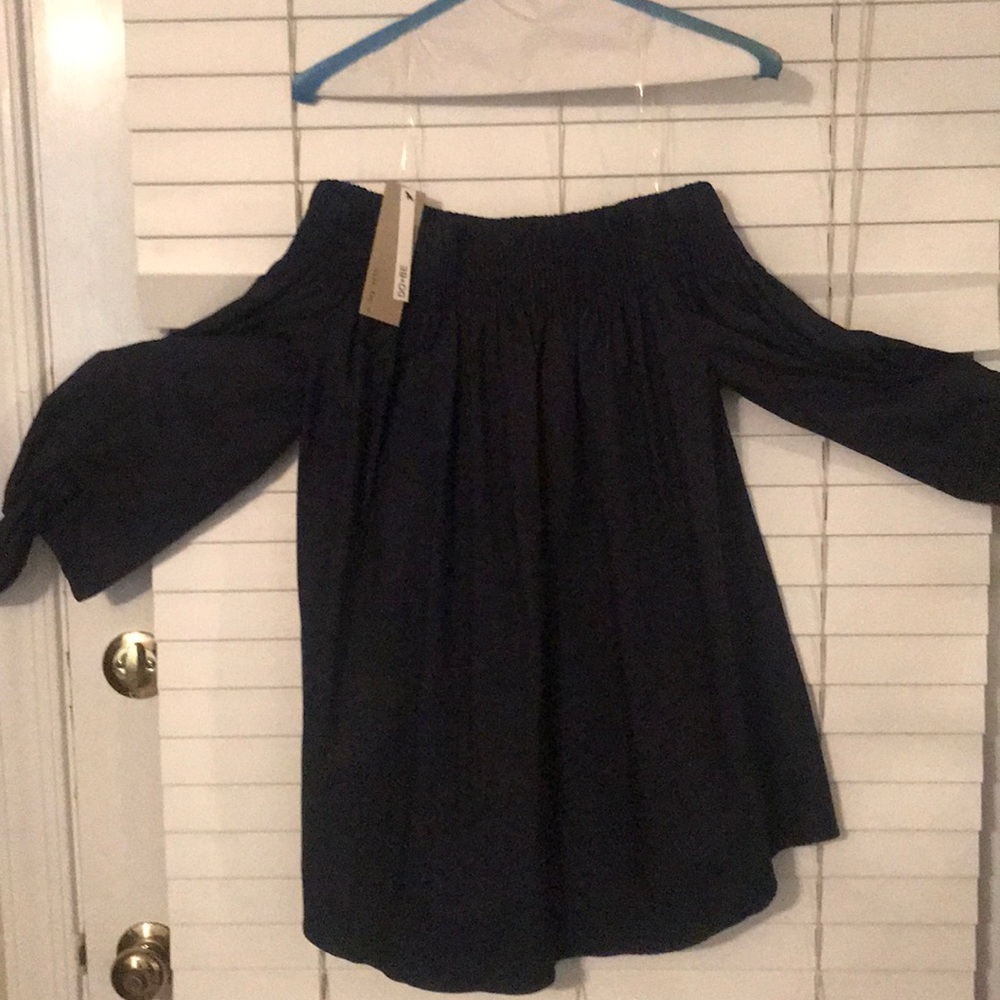 Do + Be navy off the shoulder shirt